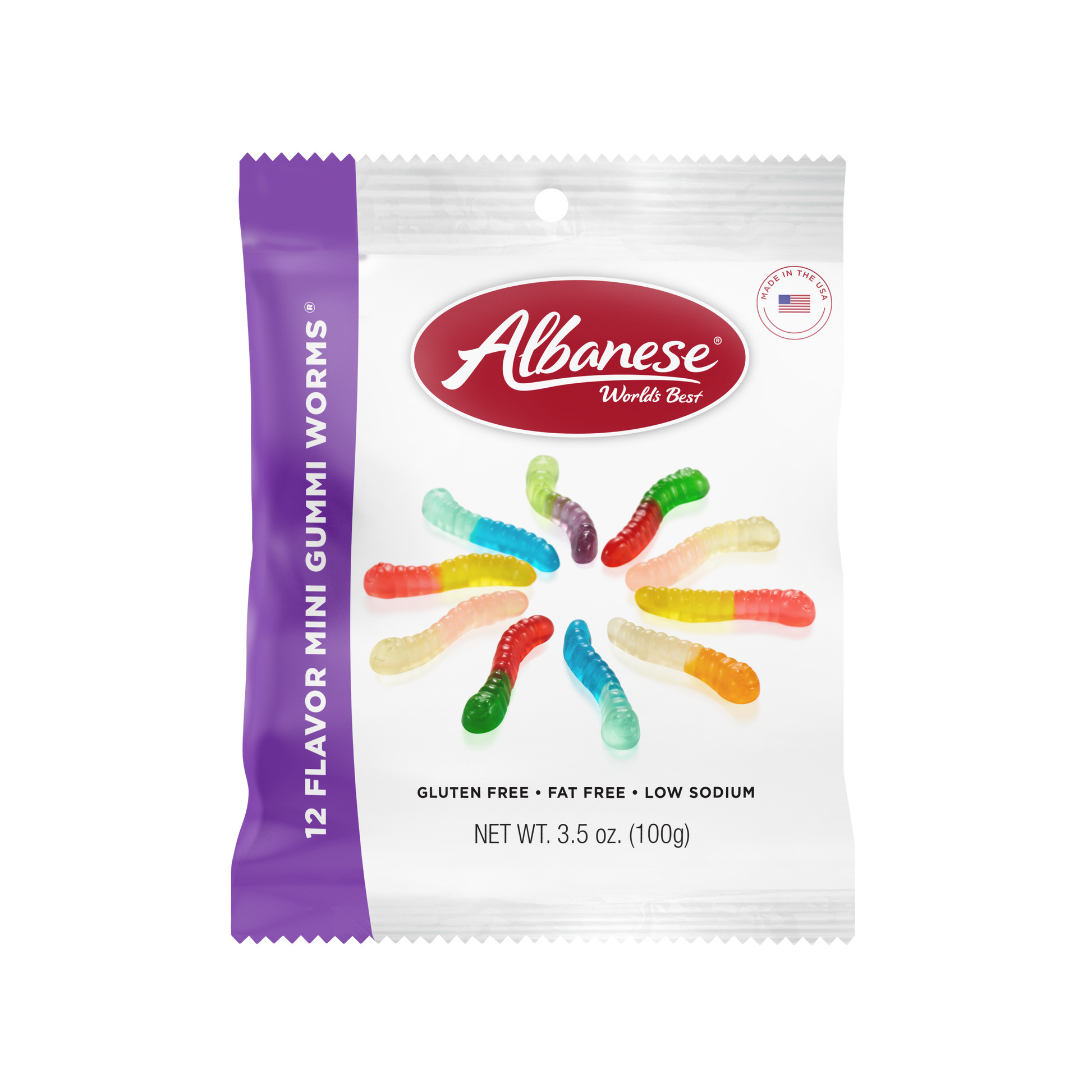 Albanese 12 Flavor Mini Gummi Worms®, 3.5oz Bag